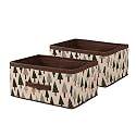 Kuber Industries Non-Woven Pack of 2 Foldable Multi-Purpose Cloth Organizer for Storage with Drawing Handle,Durable Organisers Storage Box for Clothes/Toys,Tree Print,White,41x28x20 Centimeters