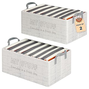 kuber industries pack of 6 foldable non-woven storage box for clothes  dress amp towel organiser for wardrobe  collapsible container basket - grey