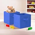 Kuber Industries (Pack of 6) Foldable Storage Box | Multipurpose Storage Organizer For Clothes | Plain Wardrobe Organizer for Book, Stationary &amp; Toys | 11 Inch | Royal Blue