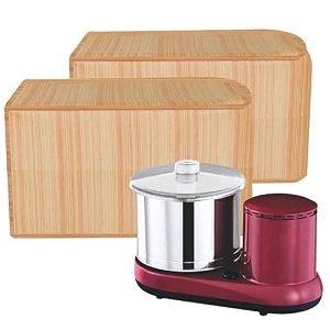 kuber industries pack of 2 grinder cover  mixer grinder cover  waterproof kitchen grinder cover  open bottom grinder cover  foldable grinder cover for table top  lining design  golden