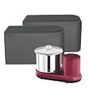 Kuber Industries Polyvinyl Chloride (PVC) Pack of 2 Waterproof Grinder Covers - Open Bottom, Foldable for Table Top Mixer - Mini Check, Grey