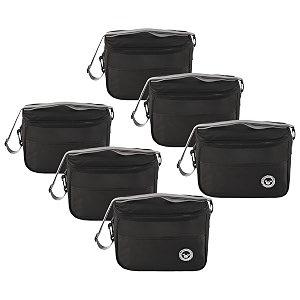kuber industries pack of 6 insulated tiffin bag for office for men amp women with detachable hook adjustable strap zip amp front pocket  durable lunch box bags for women  yj-9-blk  black