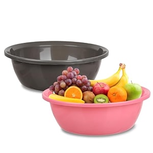 kuber industries pack of 2 multipurpose storage organizer for office amp kitchen  desktop amp stationery organizer  12 ltr  gray amp brown