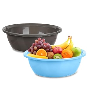 kuber industries pack of 2 multipurpose storage organizer for office amp kitchen  desktop amp stationery organizer  12 ltr  gray amp brown