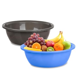kuber industries pack of 2 multipurpose storage organizer for office amp kitchen  desktop amp stationery organizer  12 ltr  gray amp brown