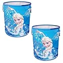 Kuber Industries (Pack of 2) Laundry Basket (45 LTR) Foldable Non-Woven Basket | Round Cloth Laundry Bag | Washing Storage Basket | Disney Frozen | Blue