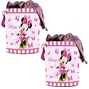 Kuber Industries (Pack of 2) Laundry Basket (45 LTR) Foldable Non-Woven Basket | Round Cloth Laundry Bag | Washing Storage Basket | Disney Minnie | Pink