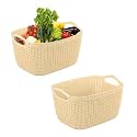 Kuber Industries (10 LTR) Multi-Purpose Plastic Basket for Storage Q6 | Spacious Pooja Item Holder &amp; Fruit Tokari | Aesthetic Home Organizers for Kitchen &amp; Bedroom | Brown