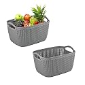 Kuber Industries (10 LTR) Multi-Purpose Plastic Basket for Storage Q6 | Spacious Pooja Item Holder &amp; Fruit Tokari | Aesthetic Home Organizers for Kitchen &amp; Bedroom | Brown