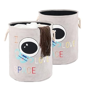 kuber industries disney print 2 pieces waterproof cotton laundry bag toy storage laundry basket organizer 45 l red-kubmart1596