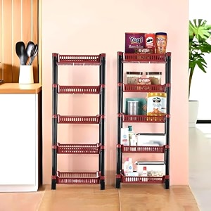 kuber industries pack of 3 multipurpose kitchen organizerstorage rack  3-layer onion stand for kitchen  vessels amp vegetable organiser  maroon