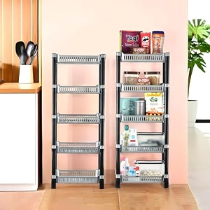 kuber industries pack of 2 multipurpose kitchen organizerstorage rack  4-layer onion stand for kitchen  vessels amp vegetable organiser  silver