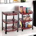 Kuber Industries Pack of 3 Multipurpose Kitchen Organizer/Storage Rack | 3-Layer Onion Stand for Kitchen | Vessels &amp; Vegetable Organiser | Maroon