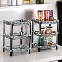 Kuber Industries Pack of 2 Multipurpose Kitchen Organizer/Storage Rack | 4-Layer Onion Stand for Kitchen | Vessels &amp; Vegetable Organiser | Silver