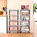 Kuber Industries Pack of 2 Multipurpose Kitchen Organizer/Storage Rack | 4-Layer Onion Stand for Kitchen | Vessels &amp; Vegetable Organiser | Silver