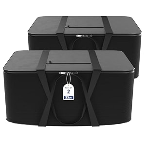 kuber industries pack of 2 nylon 35l small underbed storage box  blanket storage bagscover double bed storage containers  dustproof storage bag for clothes documents books toys  grey amp black
