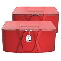 Kuber Industries Pack of 2 Nylon 35L Small Underbed Storage Box | Blanket Storage Bags/Cover Double Bed Storage Containers | Dustproof Storage Bag for Clothes, Documents, Books, Toys | Red