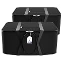 Kuber Industries Pack of 2 Nylon 35L Small Underbed Storage Box | Blanket Storage Bags/Cover Double Bed Storage Containers | Dustproof Storage Bag for Clothes, Documents, Books, Toys | Black