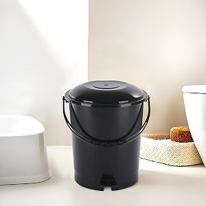 kuber industries pedal dustbins 7 ltr dustbin with lid  garbage bin with handle  dustbin for kitchen bathroom office  wet amp dry pedal waste bin  trash can  green