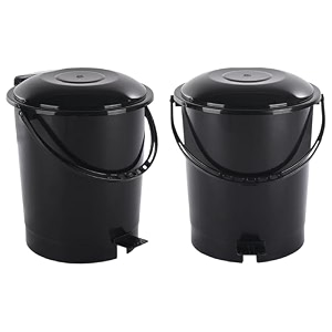 kuber industries pedal dustbins 7 ltr dustbin with lid  garbage bin with handle  dustbin for kitchen bathroom office  wet amp dry pedal waste bin  trash can  green