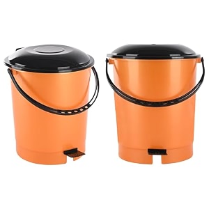kuber industries pedal dustbins 7 ltr dustbin with lid  garbage bin with handle  dustbin for kitchen bathroom office  wet amp dry pedal waste bin  trash can  green