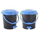 Kuber Industries Pedal Dustbins (7 LTR) Dustbin with Lid | Garbage Bin with Handle | Dustbin for Kitchen, Bathroom, office | Wet &amp; Dry Pedal Waste Bin | Trash Can | Green