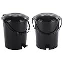 Kuber Industries Pedal Dustbins (7 LTR) Dustbin with Lid | Garbage Bin with Handle | Dustbin for Kitchen, Bathroom, office | Wet &amp; Dry Pedal Waste Bin | Trash Can | Green
