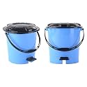 Kuber Industries Pedal Dustbins (7 LTR) Dustbin with Lid | Garbage Bin with Handle | Dustbin for Kitchen, Bathroom, office | Wet &amp; Dry Pedal Waste Bin | Trash Can | Green