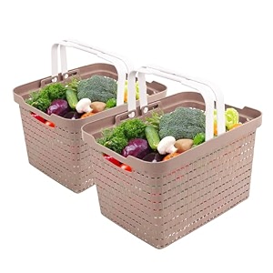 kuber industries plastic 2 pieces small size multipurpose solitaire storage basket with lid multi-ctktc25450