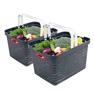 kuber industries plastic 2 pieces small size multipurpose solitaire storage basket with lid multi-ctktc25450