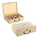 Kuber Industries PVC Pack of 2 Bangles Organisers Storage Box with 10 Compartments | Gold Jewellery Pouch &amp; Chudi Case Holder for Women | Printed -Maroon