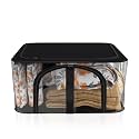 Kuber Industries 33L PVC Transparent Cloth Organizer for Wardrobe | Storage Bag for Clothes Large | Dress Organiser Boxes for Saree, Dresses, Bedsheet | Storage Box for Clothes | Black