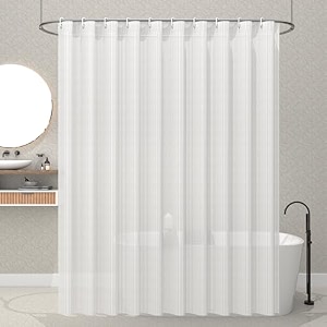 kuber industries shower curtains for bathroom  waterproof curtains with hooks  pvc self lining design curtain  7 feet  brown