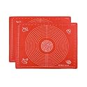Kuber Industries Pack of 2 Silicone Mat for Chapati | Reusable Roti Mat for Kitchen | Non-Stick Silicone Sheet for Chapati | Ideal for Rolling Dough, Kneading &amp; Baking | HW-9-RD | Spiral - Red