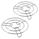 Kuber Industries Pack of 2 Stainless Steel Trivets Stand for Hot Utensils in Kitchen | Cooker Stand &amp; Heat-Resistant Surface Protector | Vessel Holder for Kitchen Counters &amp; Dining Table | Silver