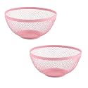Kuber Industries Pack of 5 Fruit Basket | Stainless Steel Vegetables Strainer | Colander Basket for Pasta-Noodles-Grains | Mesh Basket with Handle | 8 Inch | Silver