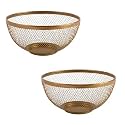 Kuber Industries Pack of 5 Fruit Basket | Stainless Steel Vegetables Strainer | Colander Basket for Pasta-Noodles-Grains | Mesh Basket with Handle | 8 Inch | Silver