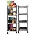 Kuber Industries Storage Rack with Wheels | 3-Layer Storage Organizer Rack | Multipurpose Storage Trolley Rack for Kitchen-Home-office | Revolving Vegetable Storage Trolley | Brown