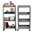 Kuber Industries Storage Rack with Wheels | 3-Layer Storage Organizer Rack | Multipurpose Storage Trolley Rack for Kitchen-Home-office | Revolving Vegetable Storage Trolley | Brown