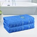 Kuber Industries 30 * 60 Inch Cotton Bath Towel for Men &amp; Women | 450 GSM Wrinkle Resistant Quick-Drying Towels for Travel | Velvet Border | Blue