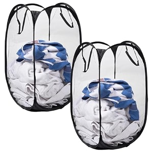 kuber industries large nylon mesh laundry basket set of 2 pcs combo code-scs08 meshm008 multicolor
