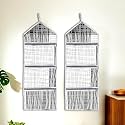 Kuber Industries Pack of 2 Wall Hanging Organizer for Wardrobe with 3 Pockets &amp; Zip | Letter Holder, Socks &amp; Tie Storage Pouches | Black Lining -Grey
