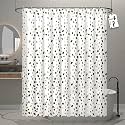 Kuber Industries Pack of 2 Waterproof 71" x 71" Shower Curtains for Bathroom with 12 Rings | Washroom Partition, Screen &amp; Wall Divider Parda for Bathing Privacy | JY-3-5 | Green Leaf Print - White