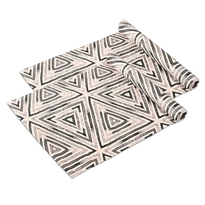 kuber industries pack of 2 waterproof amp durable 5 meters kitchen mats for shelf liner roll  wipeable fridge sheets for shelves cabinet drawer  triangle print - grey