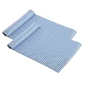 Kuber Industries Pack of 2 Waterproof &amp; Durable 10 Meters Kitchen Mats for Shelf Liner Roll | Wipeable Fridge Sheets for Shelves Cabinet Drawer | Barik Check - White &amp; Blue