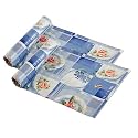 Kuber Industries Pack of 2 Waterproof &amp; Durable 5 Meters Kitchen Mats for Shelf Liner Roll | Wipeable Fridge Sheets for Shelves Cabinet Drawer | Orange Rose - Blue