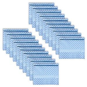 kuber industries pack of 20 saree bags for storage  non-woven wardrobe organizer  mesh window cloth storage set  single packing  floral-print  sky blue