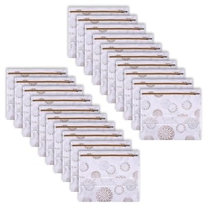 kuber industries pack of 20 saree bags for storage  non-woven wardrobe organizer  mesh window cloth storage set  single packing  gola-print  white