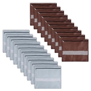 kuber industries pack of 12 single saree bags  clothes bags for storage  non-woven wardrobe organizer  mesh window cloth storage bags set  single packing saree bags  brown amp gray