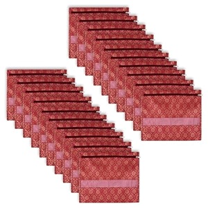 kuber industries pack of 20 saree bags for storage  non-woven wardrobe organizer  mesh window cloth storage set  single packing  golden-print  maroon